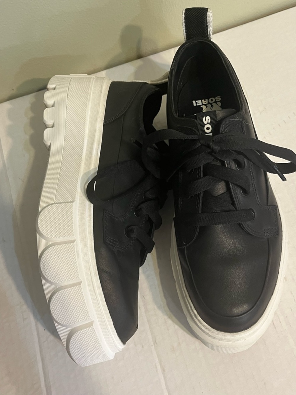 Sorel Caribou X Chunky Platform Waterproof Black Leather Sneaker Size 7.5 - Picture 9 of 13